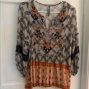 Anthropologie Embroidered Women's Top small